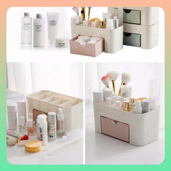 Makeup, office organizer w drawer & multiple top spots Green Drawer design - Picture 6 of 7